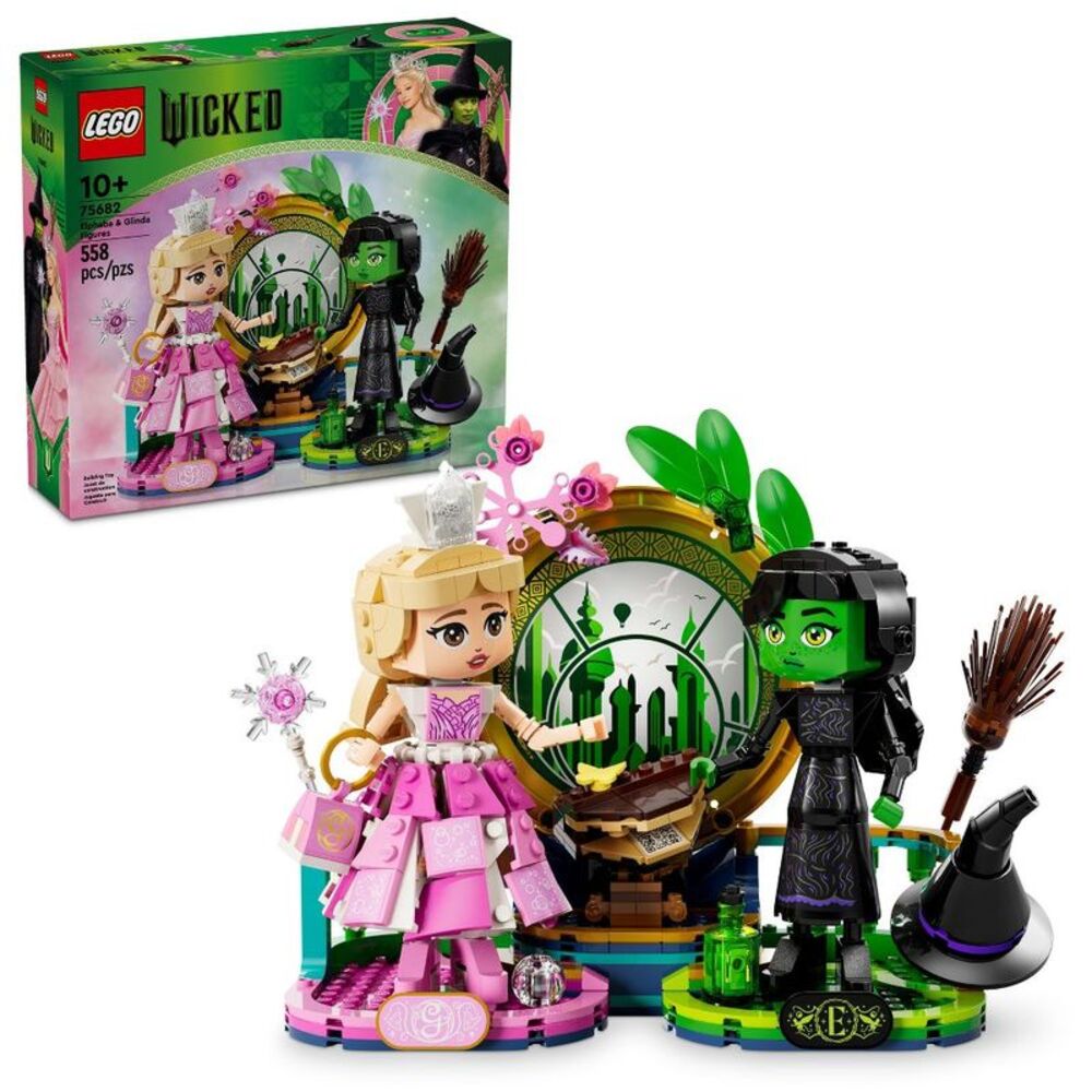 LEGO Wicked Elphaba & Glinda Figures Fantasy Playset Kids Witch Toys 75682